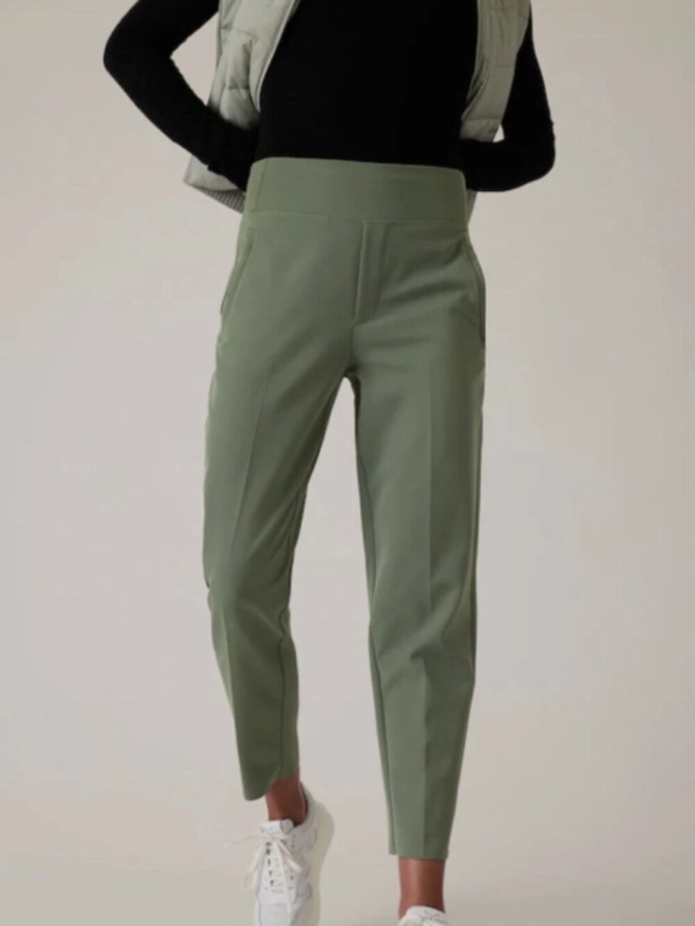 Athleta Endless High Rise Deep Fern Green Tapered Stretch Comfy Athleisure Pants